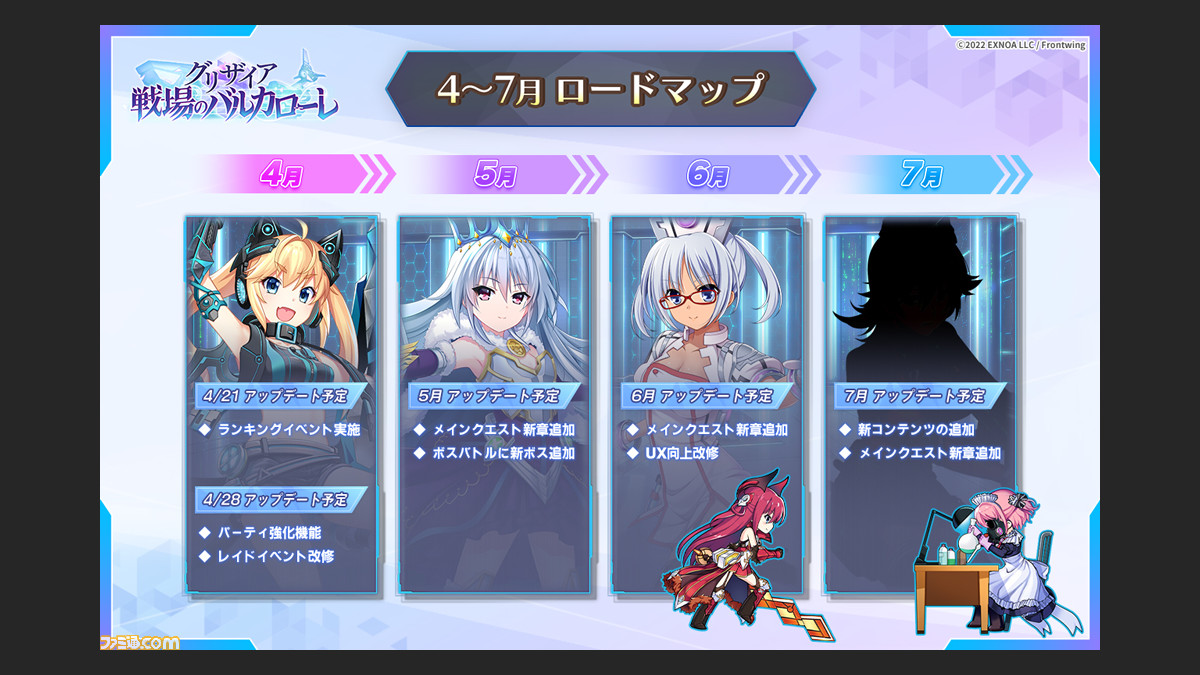 グリザイア 戦場のバルカローレ 開発ロードマップを公開 ランキングイベントやメインクエスト新章の追加のほか スマホ版のリリースも予定 ゲーム エンタメ最新情報のファミ通 Com グリザイア 戦場のバルカローレ 開発ロードマップを公開 ランキングイベントやメインクエスト新章の追加のほか スマホ版のリリースも予定 ゲーム エンタメ最新情報のファミ通 Com