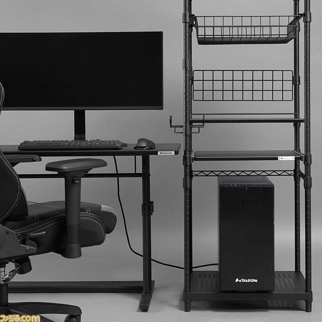 バウヒュッテよりデスクの横に冷蔵庫&レンジを収納する“デスク飯パントリー”発売。ゲームの合間などにいつでも美味しい“デスク飯”を用意することが可能に！