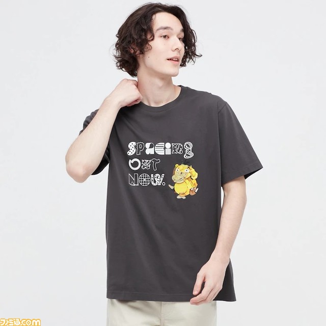 ユニクロ ポケモン コダック 黒っぽい UT Tシャツ 半袖 グレー XL