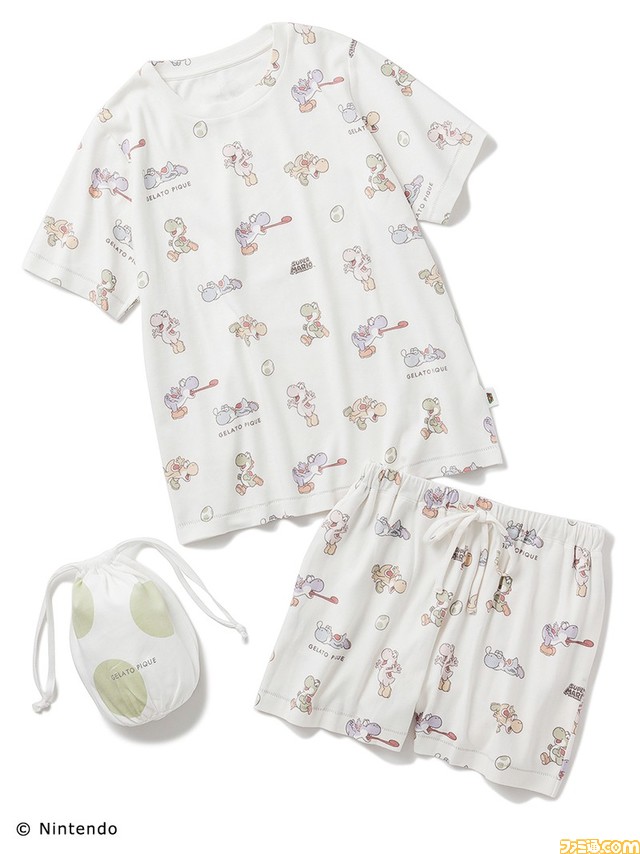 ジェラピケとヨッシーがコラボしたルームウェアが4月25日より発売。ヨッシーの顔がデザインされた可愛らしいものに!