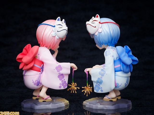 『リゼロ』幼少期のラム&レムが浴衣姿でフィギュア化。仲良く線香花火を楽しむ様子を再現