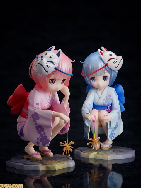 『リゼロ』幼少期のラム&レムが浴衣姿でフィギュア化。仲良く線香花火を楽しむ様子を再現