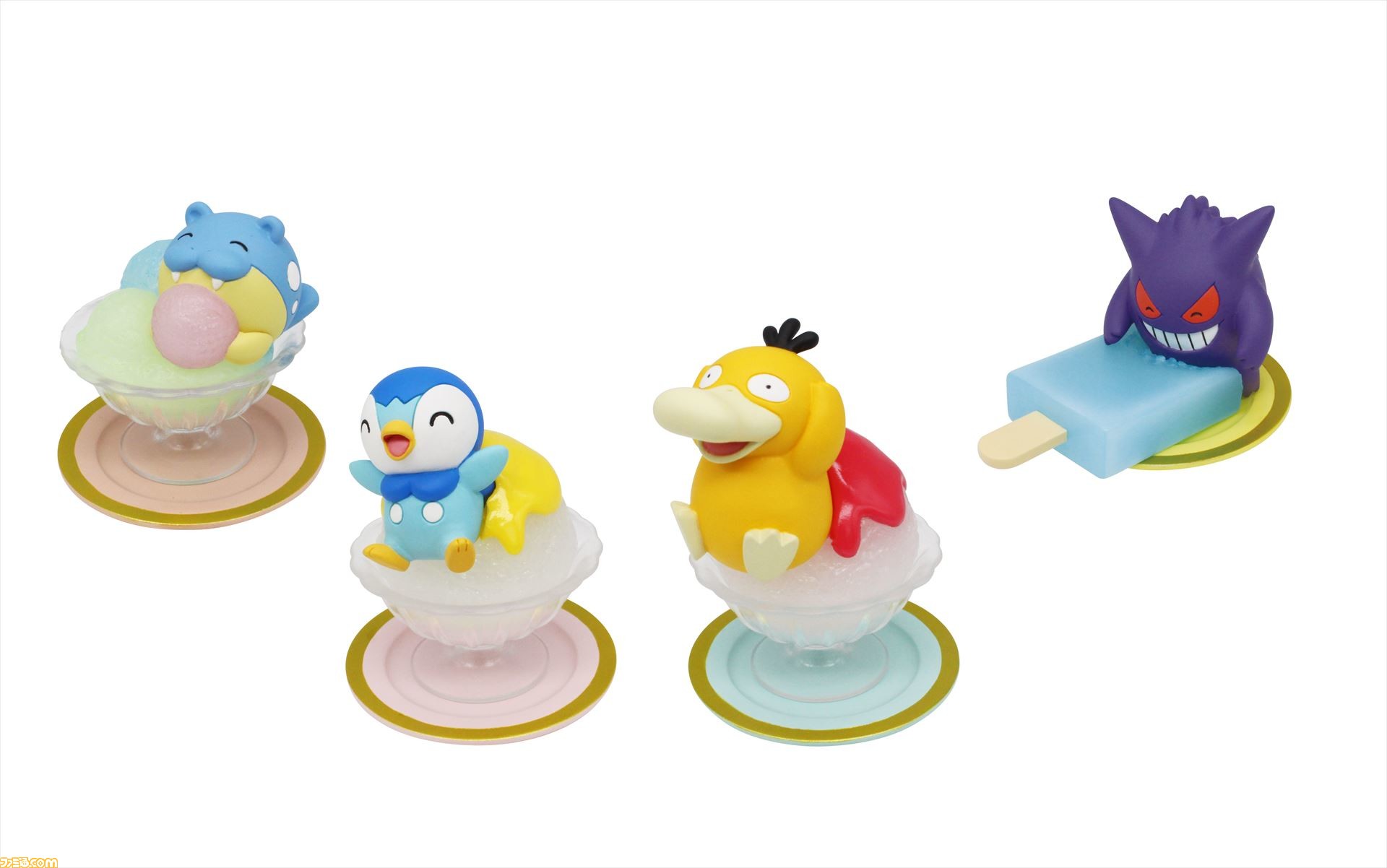 涼しげなスイーツとポケモンのかわいいフィギュアが登場 ポッチャマ コダック タマザラシたちが夏デザートとともに ゲーム エンタメ最新情報のファミ通 Com
