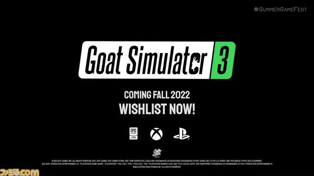 ヤギゲー『ゴートシミュレーター3』が2022年秋発売。またヤギになる空想をする必要はなくなった【Summer Game Fest】
