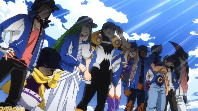 アニメ『ヒロアカ』“HLB”と“笑え!地獄のように”の先行カットが解禁。初登場のシシドとミスター・スマイリーのデザインとキャスト情報も公開