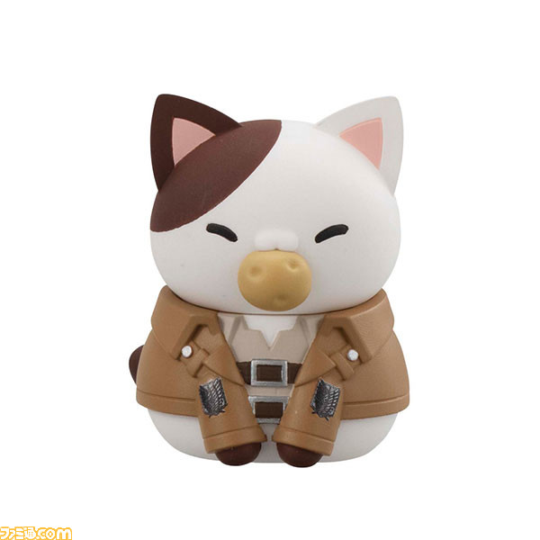 進撃の巨人』のキャラクターが猫になったフィギュア『進撃の