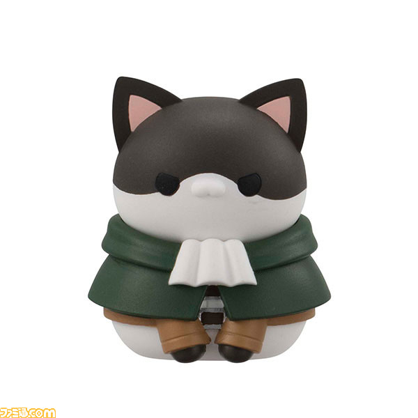 進撃の巨人』のキャラクターが猫になったフィギュア『進撃の
