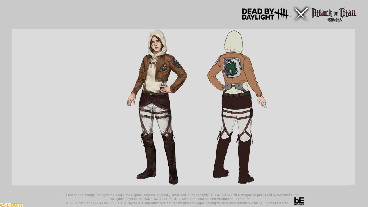 Dbd Dead By Daylight 進撃の巨人 コラボが開催 エレンの兵服 ドワイト ミカサの兵服 木村結衣 リヴァイの兵服 ジェイク などが登場 ゲーム エンタメ最新情報のファミ通 Com