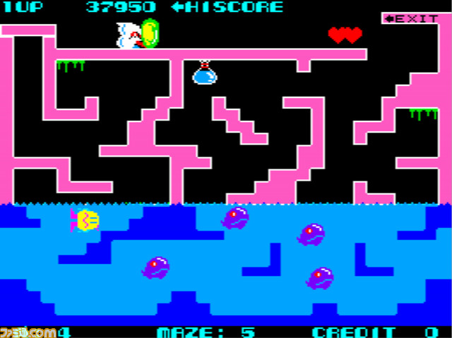 Switch/PS4『アケアカ ちゃっくんぽっぷ』が7月21日配信。ちゃっくんを操作して時間内に“もんすた”にさらわれたハートを取り戻すアクションゲーム