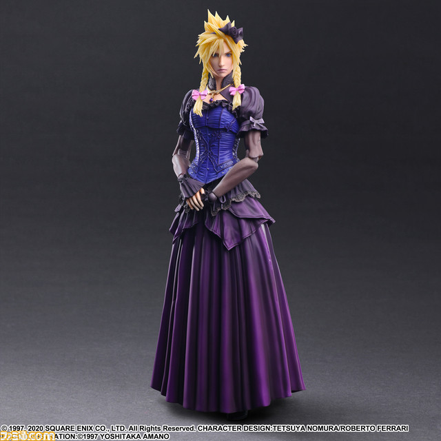 『FF7 リメイク』ドレス姿のクラウドがフィギュア化。フリルの質感やスカートのひだに至るまでこだわった一品に