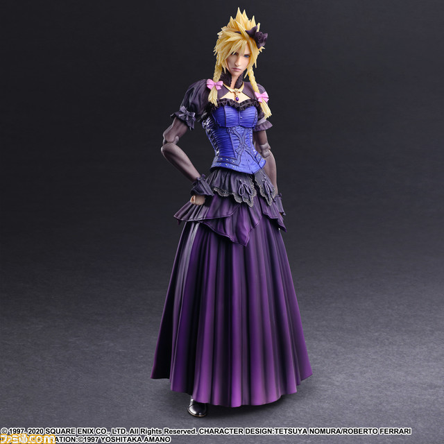 『FF7 リメイク』ドレス姿のクラウドがフィギュア化。フリルの質感やスカートのひだに至るまでこだわった一品に