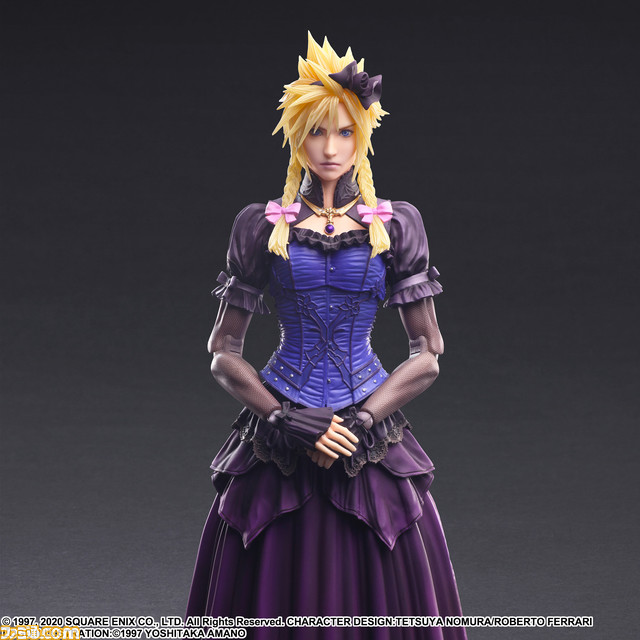 『FF7 リメイク』ドレス姿のクラウドがフィギュア化。フリルの質感やスカートのひだに至るまでこだわった一品に