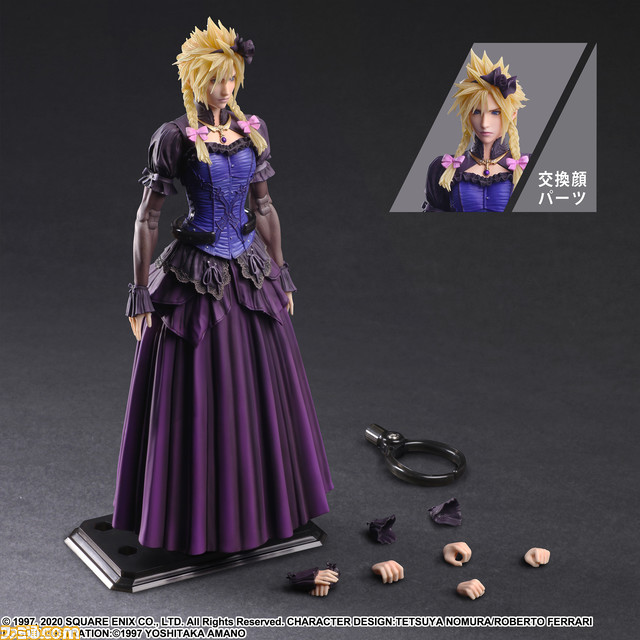『FF7 リメイク』ドレス姿のクラウドがフィギュア化。フリルの質感やスカートのひだに至るまでこだわった一品に