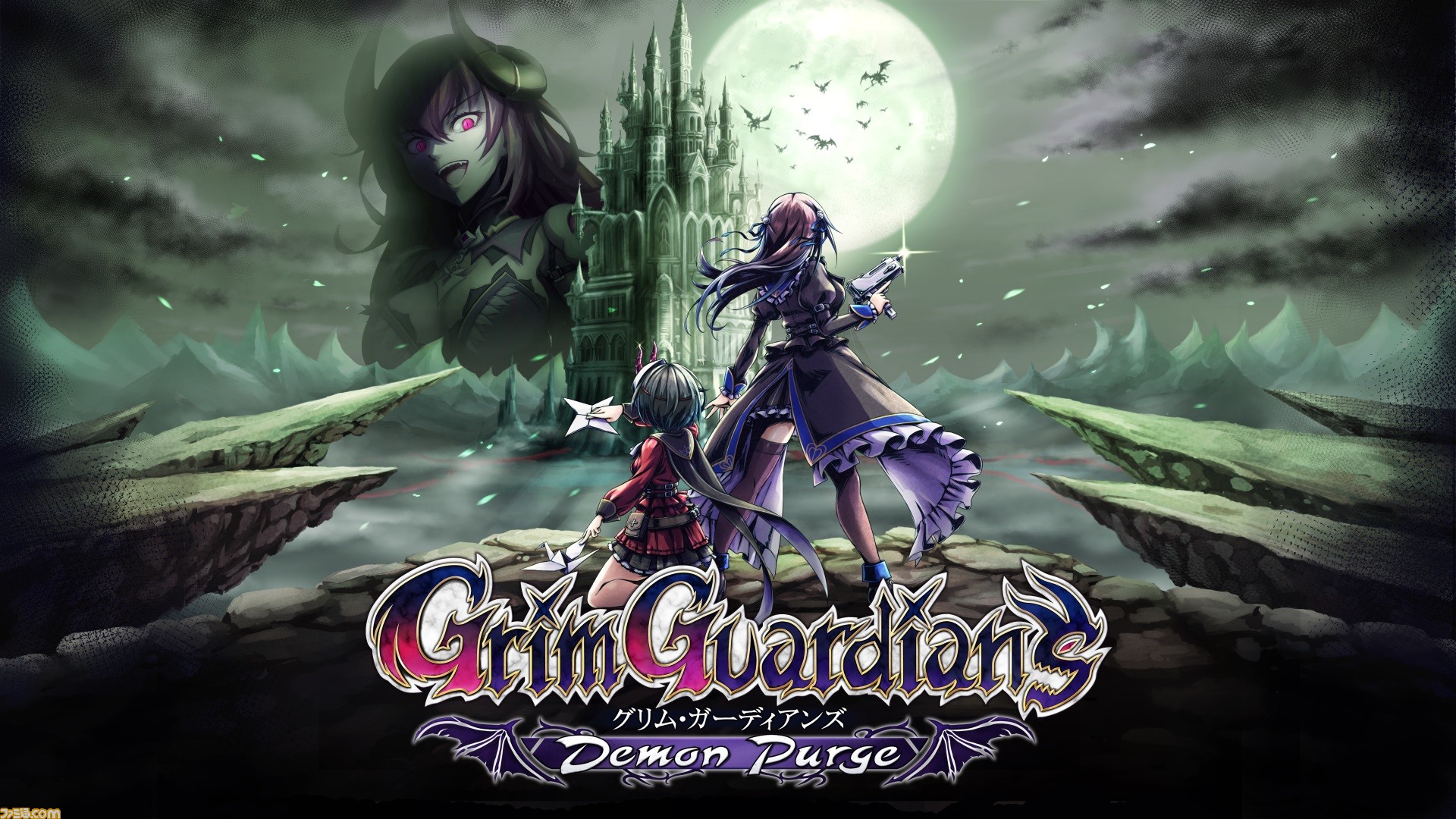 00s gothic モノトーンチェック3段ティアードスカート ホラーゲームコア 2D横スクロールアクション『グリム・ガーディアンズ デーモン