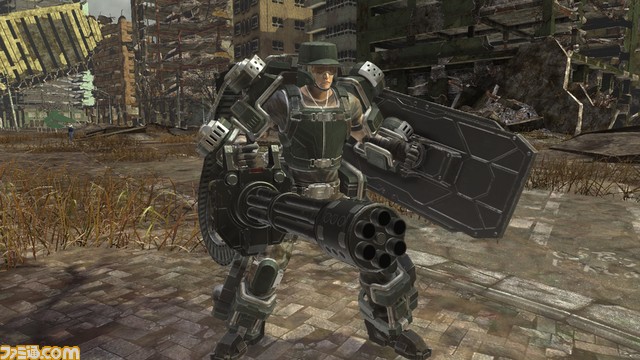 『地球防衛軍6』巨大な武器を装備して戦う二刀装甲兵“フェンサー”と通信ユニットを装備した空爆誘導兵“エアレイダー”の武器が公開