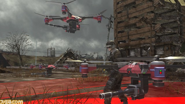 『地球防衛軍6』巨大な武器を装備して戦う二刀装甲兵“フェンサー”と通信ユニットを装備した空爆誘導兵“エアレイダー”の武器が公開