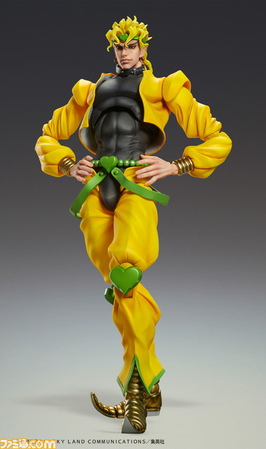 『ジョジョの奇妙な冒険』DIOとザ・ワールドの可動フィギュアが登場。頭部パーツやナイフなどが付属。一緒に飾ることでバトルシーンを再現可能