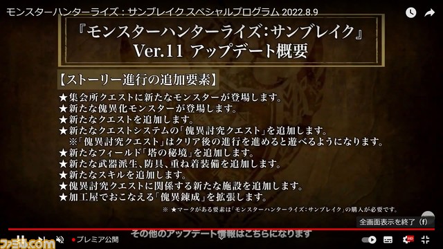 『モンハンライズ：サンブレイク』“傀異討究クエスト”が新たに実装。傀異錬成の武器／防具の強化の仕組みなどが判明