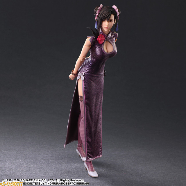 『FF7 リメイク』格闘家風ドレス姿のティファが“スタティックアーツ”と“プレイアーツ改”でフィギュア化。普段と違うイメージチェンジした姿を表現
