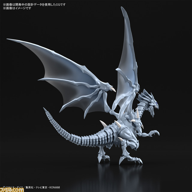 『遊戯王』青眼の白龍のプラモデルが予約スタート。片翼だけで約265mmと大迫力、メタリックブルーの素材で神秘的な魅力も再現