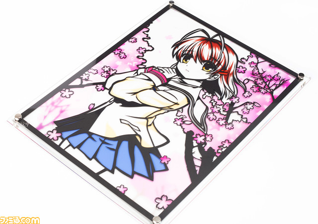 『クラナド』より古河渚の切り絵が10月28日より通販サイト“キリトリエ”にて予約開始。桜の舞い散る坂道をバックに細部まで紙で表現