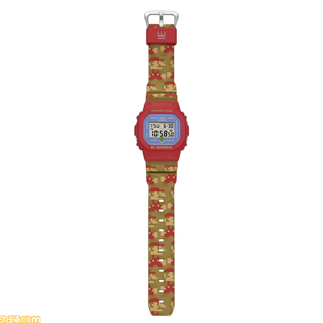 『スーパーマリオブラザーズ』デザインのG-SHOCKが11月11日より発売。赤を基調としたデザイン、ライトを点灯させると文字盤にマリオが表示される特別モデル