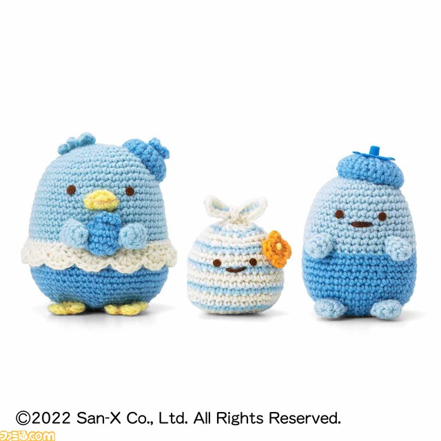 『すみっコぐらし』とクチュリエのコラボ商品が登場。フルーツの衣装を着たキャラを編んだり、ビーズのアイテムとして作れるハンドメイド商品