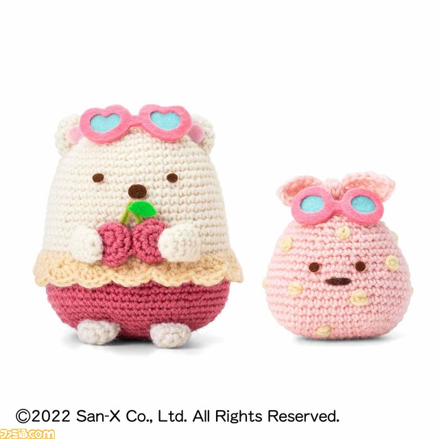 『すみっコぐらし』とクチュリエのコラボ商品が登場。フルーツの衣装を着たキャラを編んだり、ビーズのアイテムとして作れるハンドメイド商品