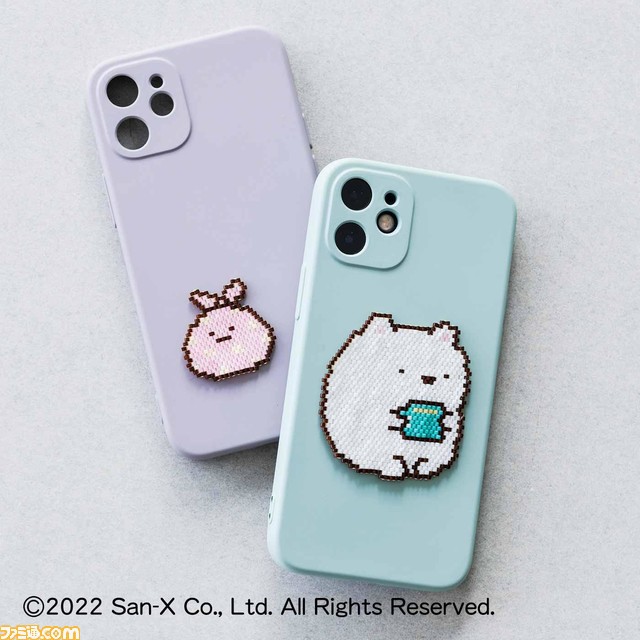 『すみっコぐらし』とクチュリエのコラボ商品が登場。フルーツの衣装を着たキャラを編んだり、ビーズのアイテムとして作れるハンドメイド商品