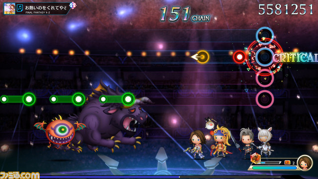 『FF』リズムゲーム最新作『シアトリズム ファイナルバーライン』のプレイ画面や登場キャラクター、DLC収録楽曲など、新情報が公開