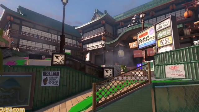 『スプラトゥーン3』新ステージ“クサヤ温泉”の情報が公開。バンカラ地方にある温泉街で、坂道でのかけひきが勝負のポイント