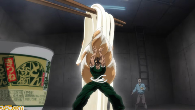 【どん兵衛】『範馬刃牙』とコラボした最強どん兵衛 きつねうどんとかき揚げそばが登場ッッ! 範馬勇次郎にそっくりな最強どん兵衛の化身・最強どんぎつね(大塚明夫)が全身で魅力をアピールする映像もッッ