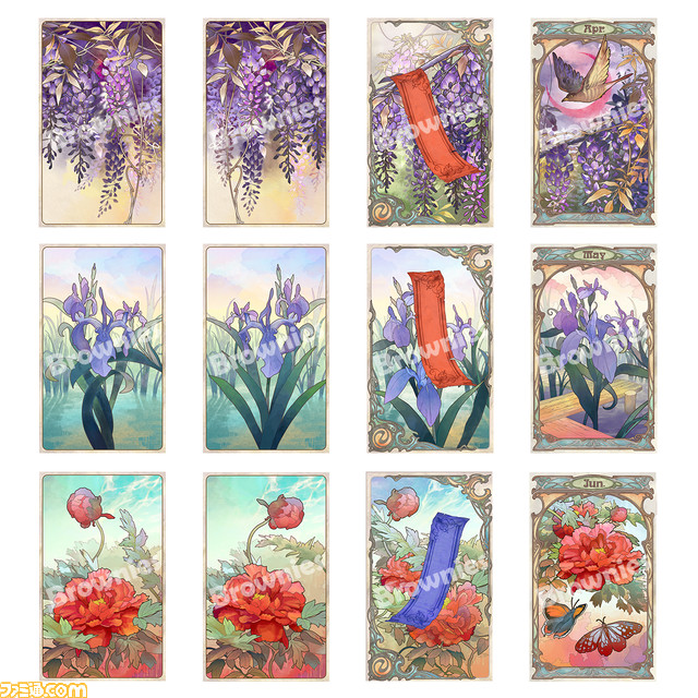ブラウニーズ設立10周年を記念したオリジナル花札『CARTA DE FLOR』が販売。美麗なイラストが描かれた絵札と解説本、特製化粧箱のセット