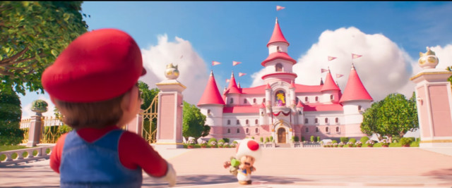 映画『スーパーマリオ』新映像公開。ゲームステージのようなピーチ城の城下町をマリオとキノピオが歩く【The Game Awards 2022】
