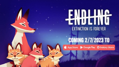 スマホ版『エンドリング - エクスティンクション イズ フォーエバー』2023年2月7日に発売。キツネの親子になり過酷な世界を生き抜くアドベンチャー