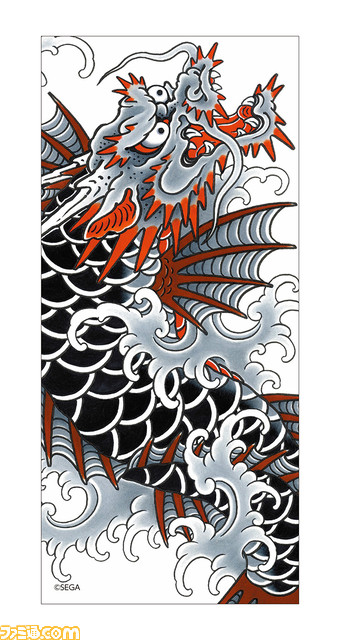 『龍が如く』桐生一馬、真島吾朗、春日一番の刺青をプリントしたバスタオルと東城会や堂島組などの代紋ピンバッジが予約開始