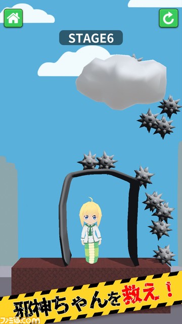 『救え！邪神ちゃんドロップキック』が本日（12/27）より配信開始。邪神ちゃんに迫る危険から線を描いて救出していくカジュアルゲーム