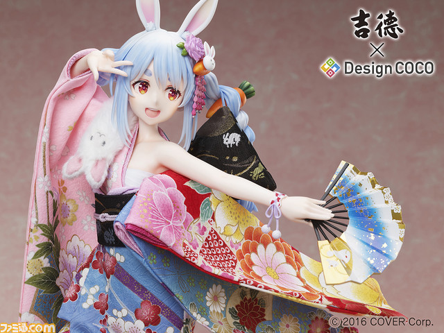 【ホロライブ】兎田ぺこらが1/4スケールの日本人形フィギュアで登場。衣裳製作の老舗・松竹衣裳の着物とつまみ細工の老舗・一凛堂の髪飾りを人形店・吉徳が着付け