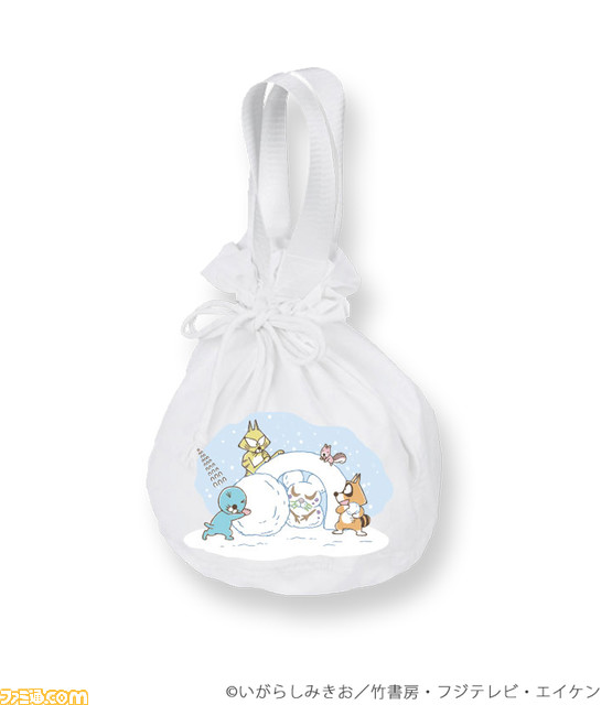 『ぼのぼの』ボップアップストアが1月24日より上野マルイにて開催。雪遊びのイラストを使用した缶バッチやパーカー、ポーチなどを販売