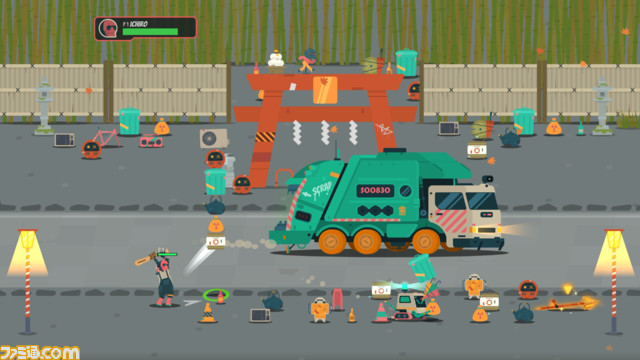 『PixelJunk Scrappers Deluxe』がSwitch、PS5、PS4向けに発売決定。最大4人で協力してゴミ回収をしていくパーティベルトアクションゲーム