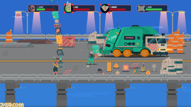 『PixelJunk Scrappers Deluxe』がSwitch、PS5、PS4向けに発売決定。最大4人で協力してゴミ回収をしていくパーティベルトアクションゲーム