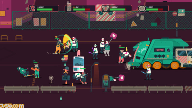 『PixelJunk Scrappers Deluxe』がSwitch、PS5、PS4向けに発売決定。最大4人で協力してゴミ回収をしていくパーティベルトアクションゲーム