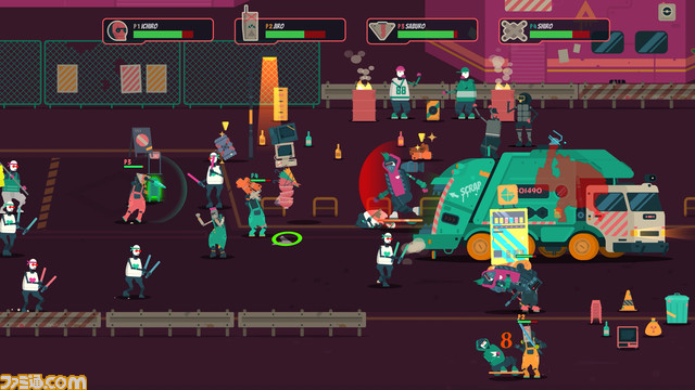 『PixelJunk Scrappers Deluxe』がSwitch、PS5、PS4向けに発売決定。最大4人で協力してゴミ回収をしていくパーティベルトアクションゲーム