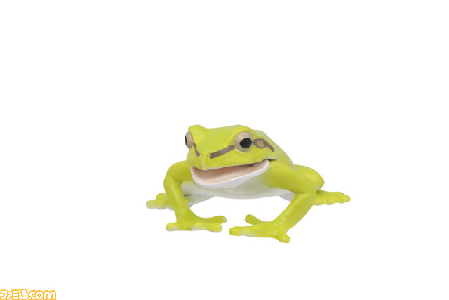 アマガエルやカブトガニ、ヤドカリなどの水辺で暮らす生物が可動フィギュアとなってガチャに登場。口やしっぽ頭が動いたり、ヤドカリは貝との着脱が可能に