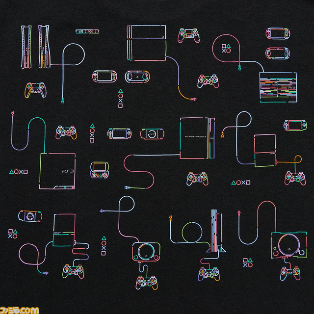 プレイステーションのTシャツが本日(2/20)より発売。歴代のゲーム機とコントローラーを遊び心満載のラインアートで表現