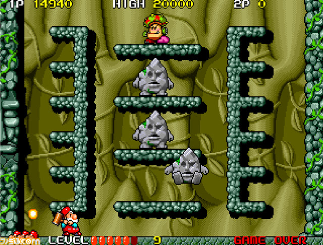 【アケアカ】Switch/PS4版『ドンドコドン』が2月24日より配信。大工のボブとジムを操作し、仕掛けのあるステージを進んでいくアクションゲーム