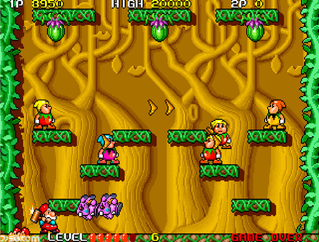 【アケアカ】Switch/PS4版『ドンドコドン』が2月24日より配信。大工のボブとジムを操作し、仕掛けのあるステージを進んでいくアクションゲーム