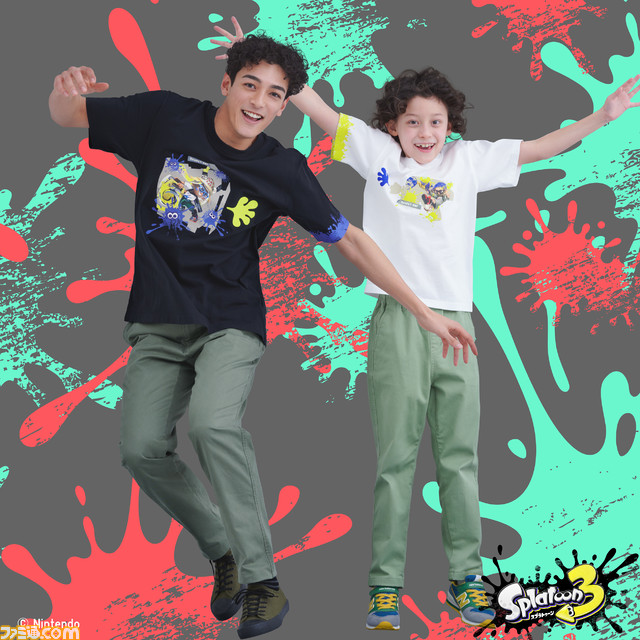 『スプラトゥーン3』イカしたデザインのコラボTシャツが3月24日よりユニクロで発売。対象商品2点以上の購入でオリジナルステッカー入り缶ケースをプレゼント