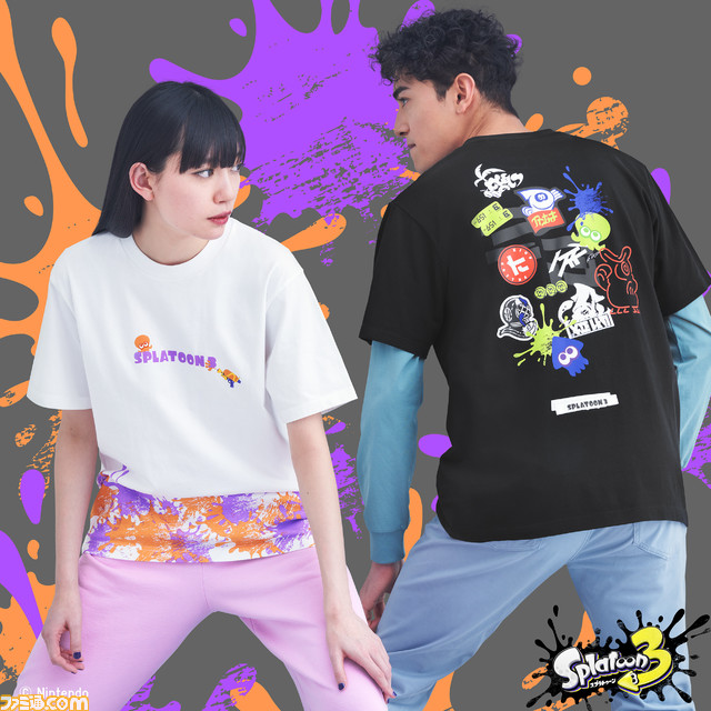 『スプラトゥーン3』イカしたデザインのコラボTシャツが3月24日よりユニクロで発売。対象商品2点以上の購入でオリジナルステッカー入り缶ケースをプレゼント