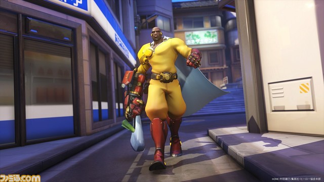 『オーバーウォッチ 2』×『ワンパンマン』コラボがスタート!OW2のキャラクター達がサイタマ、ジェノス、戦慄のタツマキ、無免ライダーに扮するコスチュームが登場!ソルジャー76はチャリで来る。